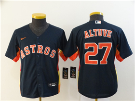 Houston Astros #27 José Altuve Youth Navy Cool Base Jersey