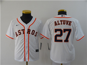 Houston Astros #27 José Altuve Youth White Cool Base Jersey