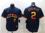 Houston Astros #2 Alex Bregman Navy/Rainbow Cool Base Jersey