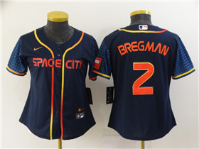 Houston Astros #2 Alex Bregman Women's 2022 Navy City Connect Cool Base Jersey