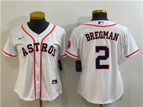 Houston Astros #2 Alex Bregman Women's White Cool Base Jersey