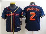 Houston Astros #2 Alex Bregman Youth 2022 Navy City Connect Cool Base Jersey