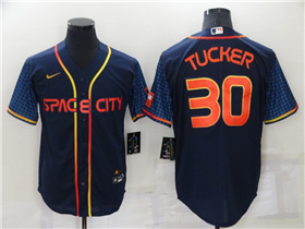 Houston Astros #30 Kyle Tucker 2022 Navy City Connect Cool Base Jersey