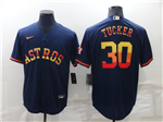 Houston Astros #30 Kyle Tucker Navy/Rainbow Cool Base Jersey