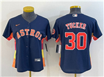 Houston Astros #30 Kyle Tucker Women's Navy Cool Base Jersey