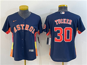 Houston Astros #30 Kyle Tucker Women's Navy Cool Base Jersey