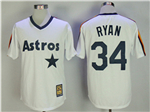 Houston Astros #34 Nolan Ryan White Cooperstown Collection Cool Base Jersey