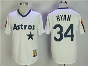 Houston Astros #34 Nolan Ryan White Cooperstown Collection Cool Base Jersey