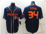 Houston Astros #34 Nolan Ryan 2022 Navy City Connect Cool Base Jersey