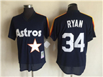 Houston Astros #34 Nolan Ryan Throwback Navy Pullover Jersey