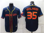 Houston Astros #35 Justin Verlander 2022 Navy City Connect Cool Base Jersey