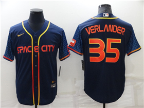 Houston Astros #35 Justin Verlander 2022 Navy City Connect Cool Base Jersey