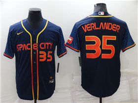 Houston Astros #35 Justin Verlander 2022 Navy City Connect Cool Base Jersey