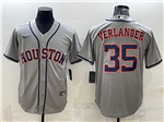 Houston Astros #35 Justin Verlander Gray Cool Base Jersey