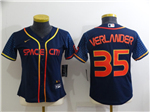 Houston Astros #35 Justin Verlander Women's 2022 Navy City Connect Cool Base Jersey