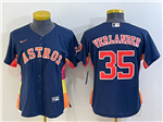 Houston Astros #35 Justin Verlander Women's Navy Cool Base Jersey