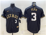 Houston Astros #3 Jeremy Pena Black Gold w/World Series Patch Jersey