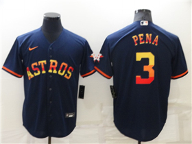 Houston Astros #3 Jeremy Pena Navy/Rainbow Cool Base Jersey