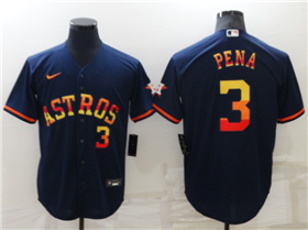 Houston Astros #3 Jeremy Pena Navy/Rainbow Cool Base Jersey