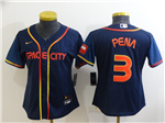 Houston Astros #3 Jeremy Pena Women's 2022 Navy City Connect Cool Base Jersey