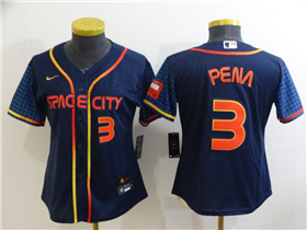 Houston Astros #3 Jeremy Pena Women's 2022 Navy City Connect Cool Base Jersey