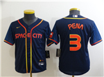 Houston Astros #3 Jeremy Pena Youth 2022 Navy City Connect Cool Base Jersey