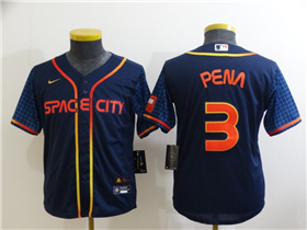 Houston Astros #3 Jeremy Pena Youth 2022 Navy City Connect Cool Base Jersey