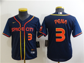 Houston Astros #3 Jeremy Pena Youth 2022 Navy City Connect Cool Base Jersey