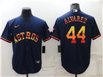 Houston Astros #44 Yordan Álvarez Navy/Rainbow Cool Base Jersey