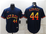 Houston Astros #44 Yordan Álvarez Navy/Rainbow Cool Base Jersey