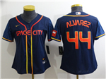 Houston Astros #44 Yordan Álvarez Women's 2022 Navy City Connect Cool Base Jersey