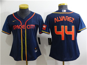 Houston Astros #44 Yordan Álvarez Women's 2022 Navy City Connect Cool Base Jersey