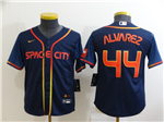 Houston Astros #44 Yordan Álvarez Youth 2022 Navy City Connect Cool Base Jersey