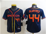 Houston Astros #44 Yordan Álvarez Youth 2022 Navy City Connect Cool Base Jersey