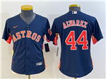 Houston Astros #44 Yordan Álvarez Youth Navy Cool Base Jersey