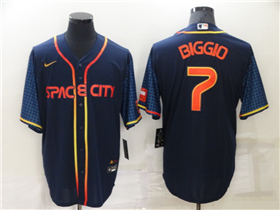 Houston Astros #7 Craig Biggio 2022 Navy City Connect Cool Base Jersey