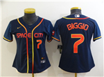 Houston Astros #7 Craig Biggio Women's 2022 Navy City Connect Cool Base Jersey