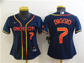 Houston Astros #7 Craig Biggio Women's 2022 Navy City Connect Cool Base Jersey