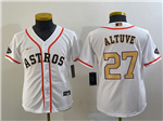 Houston Astros #27 José Altuve Youth White/Gold 2023 Gold Collection Jersey