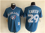 Toronto Blue Jays #29 Joe Carter Throwback Light Blue Pullover Jersey