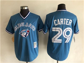 Toronto Blue Jays #29 Joe Carter Throwback Light Blue Pullover Jersey