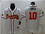 Atlanta Braves #10 Chipper Jones White 2022 Gold Program Cool Base Jersey