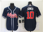 Atlanta Braves #10 Chipper Jones Navy Cool Base Jersey