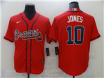 Atlanta Braves #10 Chipper Jones Red Cool Base Jersey