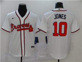 Atlanta Braves #10 Chipper Jones White Cool Base Jersey