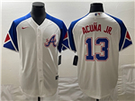 Atlanta Braves #13 Ronald Acuna Jr. White 2023 City Connect Jersey