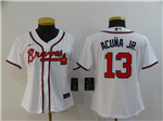 Atlanta Braves #13 Ronald Acuna Jr. Women's White Cool Base Jersey