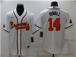 Atlanta Braves #14 Adam Duvall White 2022 Gold Program Cool Base Jersey