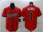 Atlanta Braves #1 Ozzie Albies Red Cool Base Jersey