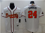 Atlanta Braves #24 Deion Sanders White 2022 Gold Program Cool Base Jersey